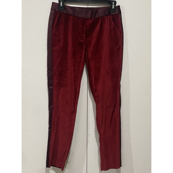 Altuzarra for Target Tuxedo Pants Womens Size 2 Red Velvet Straight Leg Ankle - Picture 2 of 13